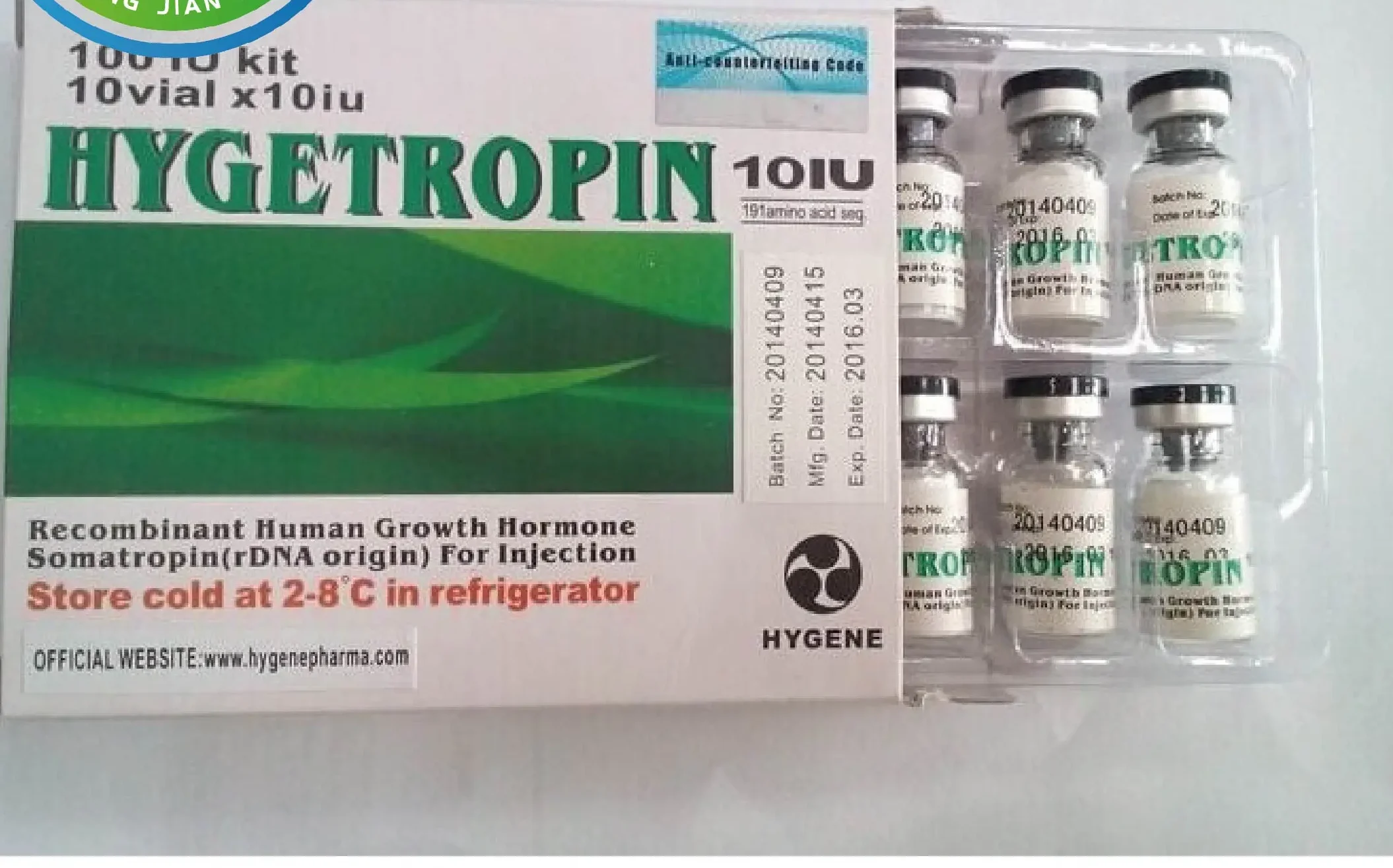 Hygetropin Somatropin 100iu/kit 10vial/kit HGH Protein Peptide Hormones For Skin Beauty and Muscle Gain